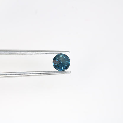 0.38 CT Vivid Blue Round Brilliant Cut Diamond Ideal for Engagement Bands and Gold Ring Settings