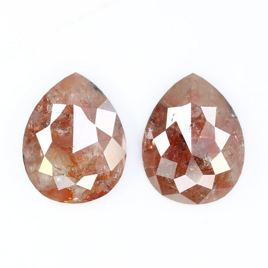 Pear Champagne Loose Pair Salt and Pepper Diamond, Natural Loose Diamond, Fancy Diamond for Wedding Ring & Earring, jewelry gift for women