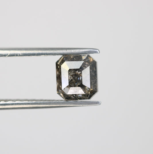 1.37 CT Salt and Pepper Emerald Shape Diamond - Natural Loose Emerald Cut Diamond - Emerald Engagement Ring - LABORDAY Offer