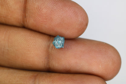 1.02 CT 5.4 mm Blue Color Rough Diamond, Natural Loose Raw StoneFor Gold Ring Diamonds