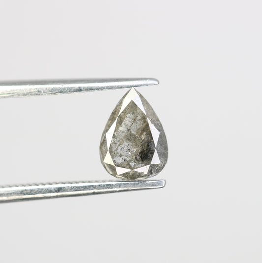 0.88 CT Pear Shape Salt and Pepper Diamond Engagement Ring | Unique Promise Ring | Minimalist Gold Ring | Handcrafted Jewelry Gift