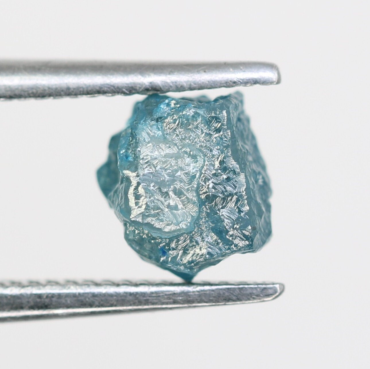 1.02 CT 5.4 mm Blue Color Rough Diamond, Natural Loose Raw StoneFor Gold Ring Diamonds