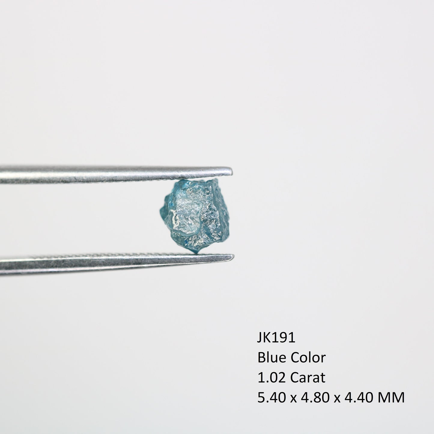 1.02 CT 5.4 mm Blue Color Rough Diamond, Natural Loose Raw StoneFor Gold Ring Diamonds