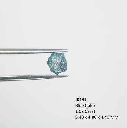 1.02 CT 5.4 mm Blue Color Rough Diamond, Natural Loose Raw StoneFor Gold Ring Diamonds