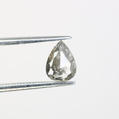 0.88 CT Pear Shape Salt and Pepper Diamond Engagement Ring | Unique Promise Ring | Minimalist Gold Ring | Handcrafted Jewelry Gift