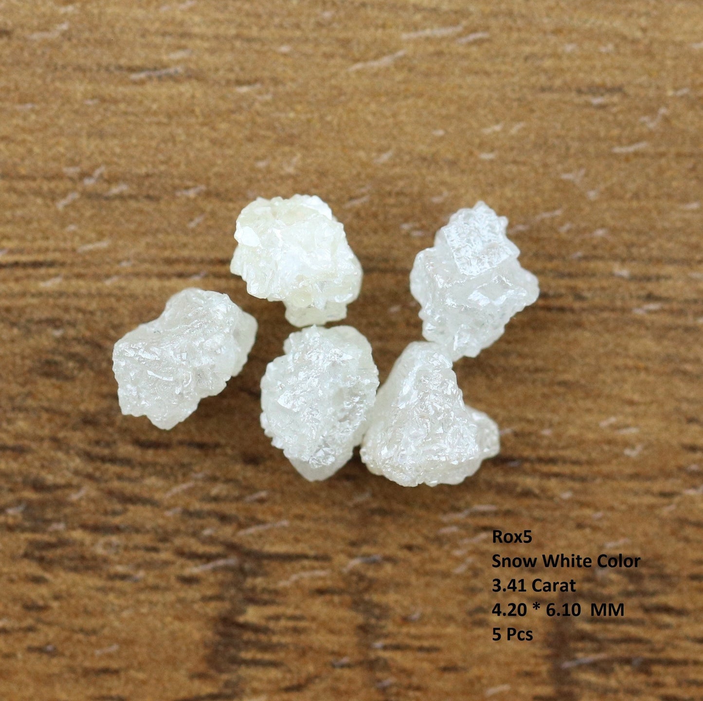 3.41 CT 4.20 MM Rough Snow White DiamondFor Gold Ring Diamonds