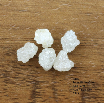 3.41 CT 4.20 MM Rough Snow White DiamondFor Gold Ring Diamonds