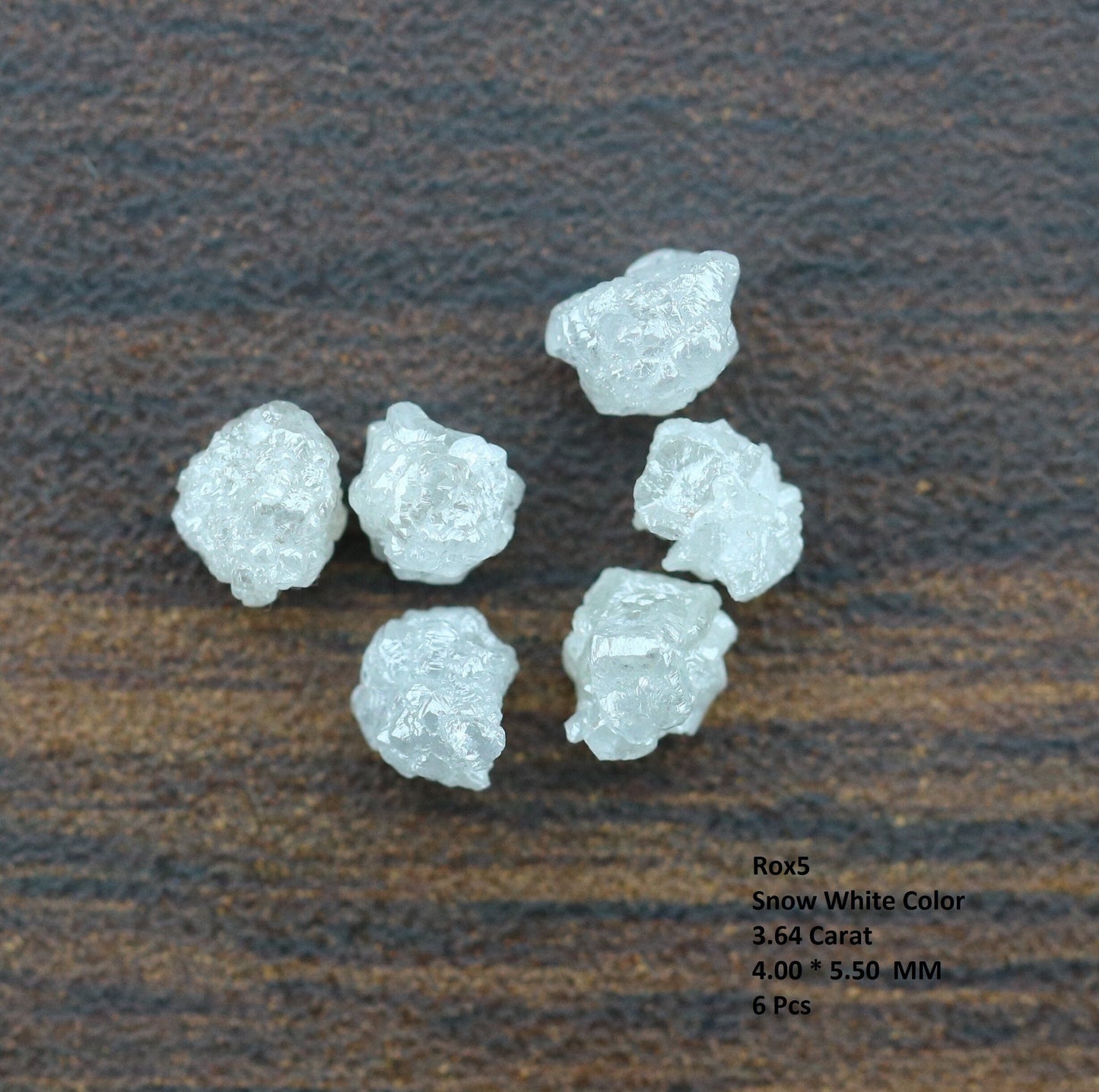 3.64 CT Snow White Rough Diamond 4 mm Natural Loose Raw DiamondFor Gold Ring Diamonds