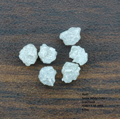 3.64 CT Snow White Rough Diamond 4 mm Natural Loose Raw DiamondFor Gold Ring Diamonds