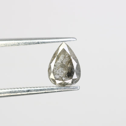 0.88 CT Pear Shape Salt and Pepper Diamond Engagement Ring | Unique Promise Ring | Minimalist Gold Ring | Handcrafted Jewelry Gift