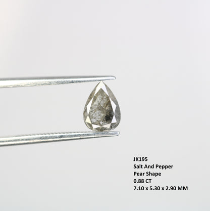0.88 CT Pear Shape Salt and Pepper Diamond Engagement Ring | Unique Promise Ring | Minimalist Gold Ring | Handcrafted Jewelry Gift