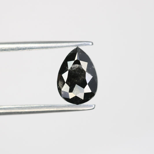 0.79 CT Pear Shape Black Salt and Pepper Loose Diamond | Unique Wedding Pendant | Gift for Wife | Mother's Day Gift | Natural Gemstone