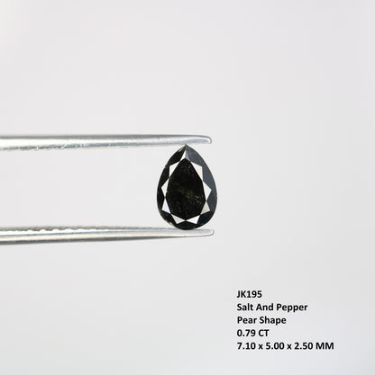 0.79 CT Pear Shape Black Salt and Pepper Loose Diamond | Unique Wedding Pendant | Gift for Wife | Mother's Day Gift | Natural Gemstone