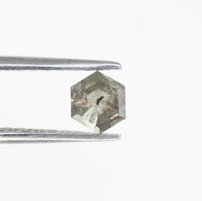 0.57 CT Hexagon Loose Salt and Pepper Diamond - Natural Hexagon Diamond - Salt and Pepper Ring - Gift for Wifey - Gift for mother - Jewlery