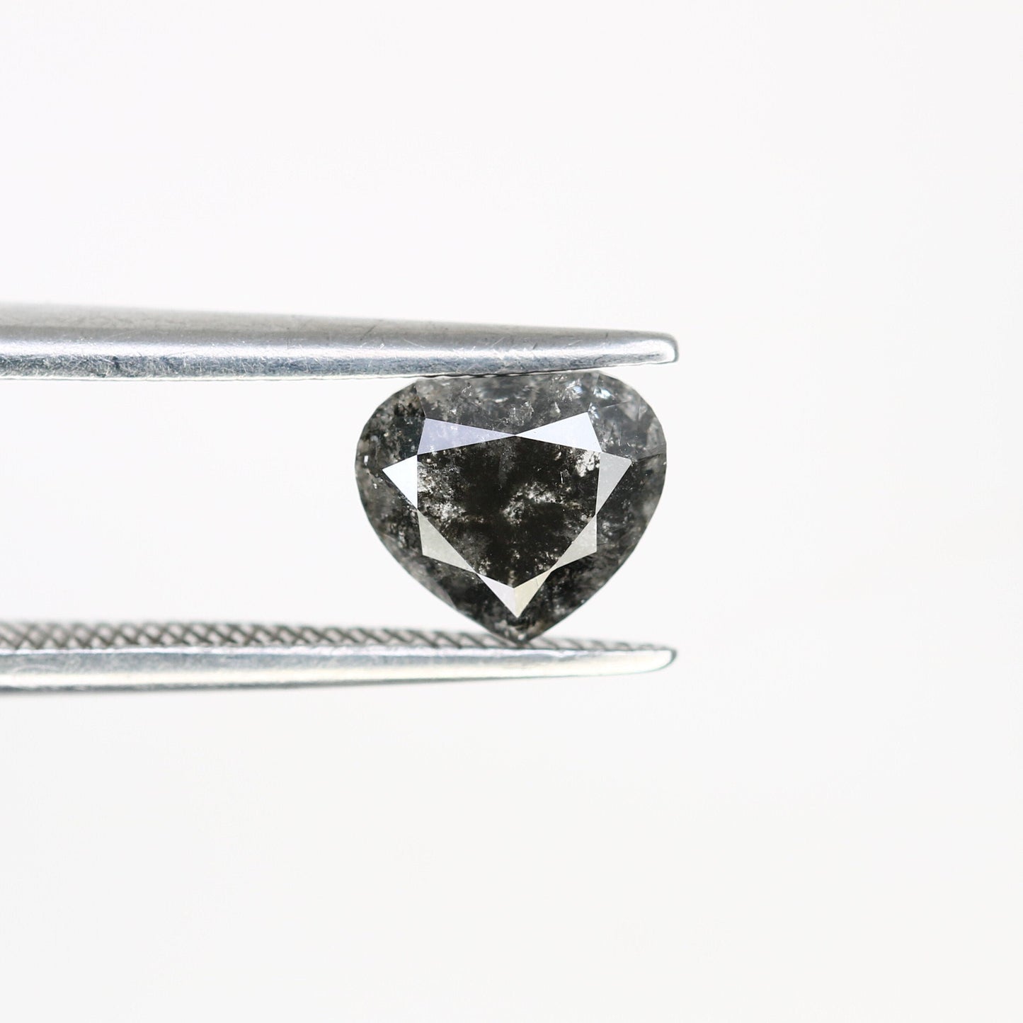 1.15 TCW Heart Shaped Salt and Pepper Diamonds For Wedding NecklaceFor Gold Ring Diamonds