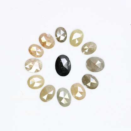 Rose Cut Loose Oval Shape Diamonds in Mixed Colors | Gold Ring Gemstones | Unique Jewelry for Engagement