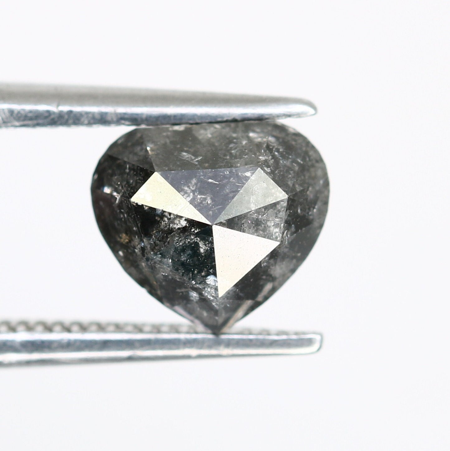 1.15 TCW Heart Shaped Salt and Pepper Diamonds For Wedding NecklaceFor Gold Ring Diamonds