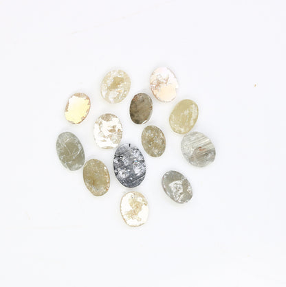 Rose Cut Loose Oval Shape Diamonds in Mixed Colors | Gold Ring Gemstones | Unique Jewelry for Engagement