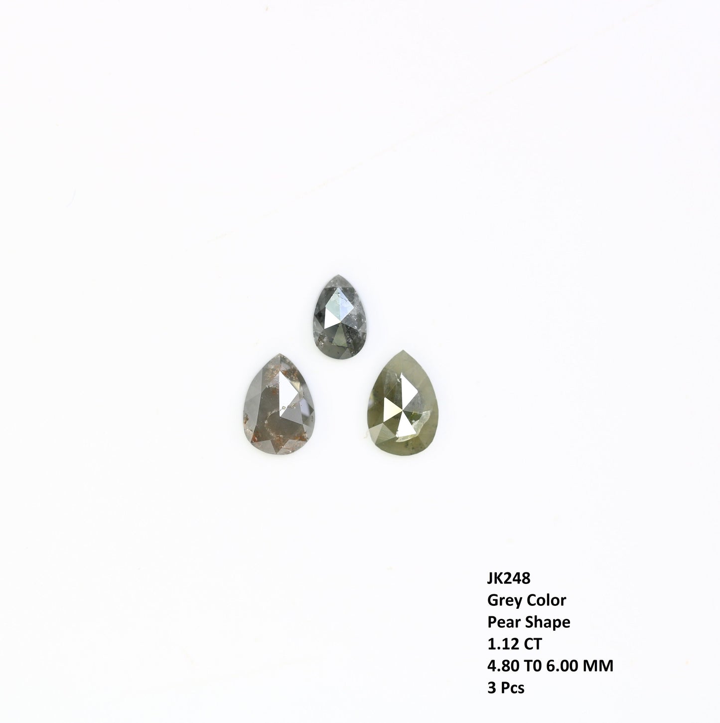 1.20 CT Pear Cut Grey Rustic Diamond | Loose Diamond for Gold Ring | Natural Gemstone Jewelry