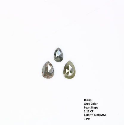1.20 CT Pear Cut Grey Rustic Diamond | Loose Diamond for Gold Ring | Natural Gemstone Jewelry