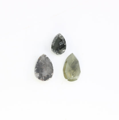 1.20 CT Pear Cut Grey Rustic Diamond | Loose Diamond for Gold Ring | Natural Gemstone Jewelry