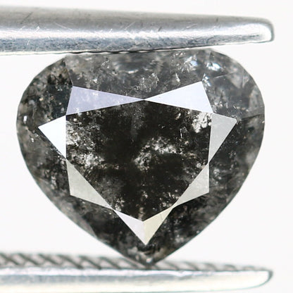 1.15 TCW Heart Shaped Salt and Pepper Diamonds For Wedding NecklaceFor Gold Ring Diamonds