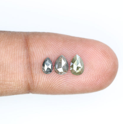 1.20 CT Pear Cut Grey Rustic Diamond | Loose Diamond for Gold Ring | Natural Gemstone Jewelry