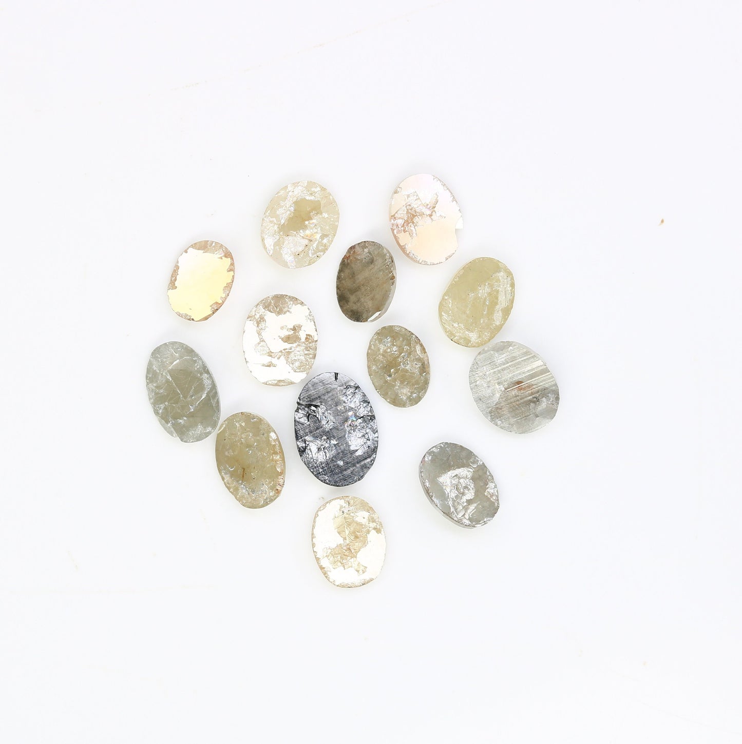 Rose Cut Loose Oval Shape Diamonds in Mixed Colors | Gold Ring Gemstones | Unique Jewelry for Engagement