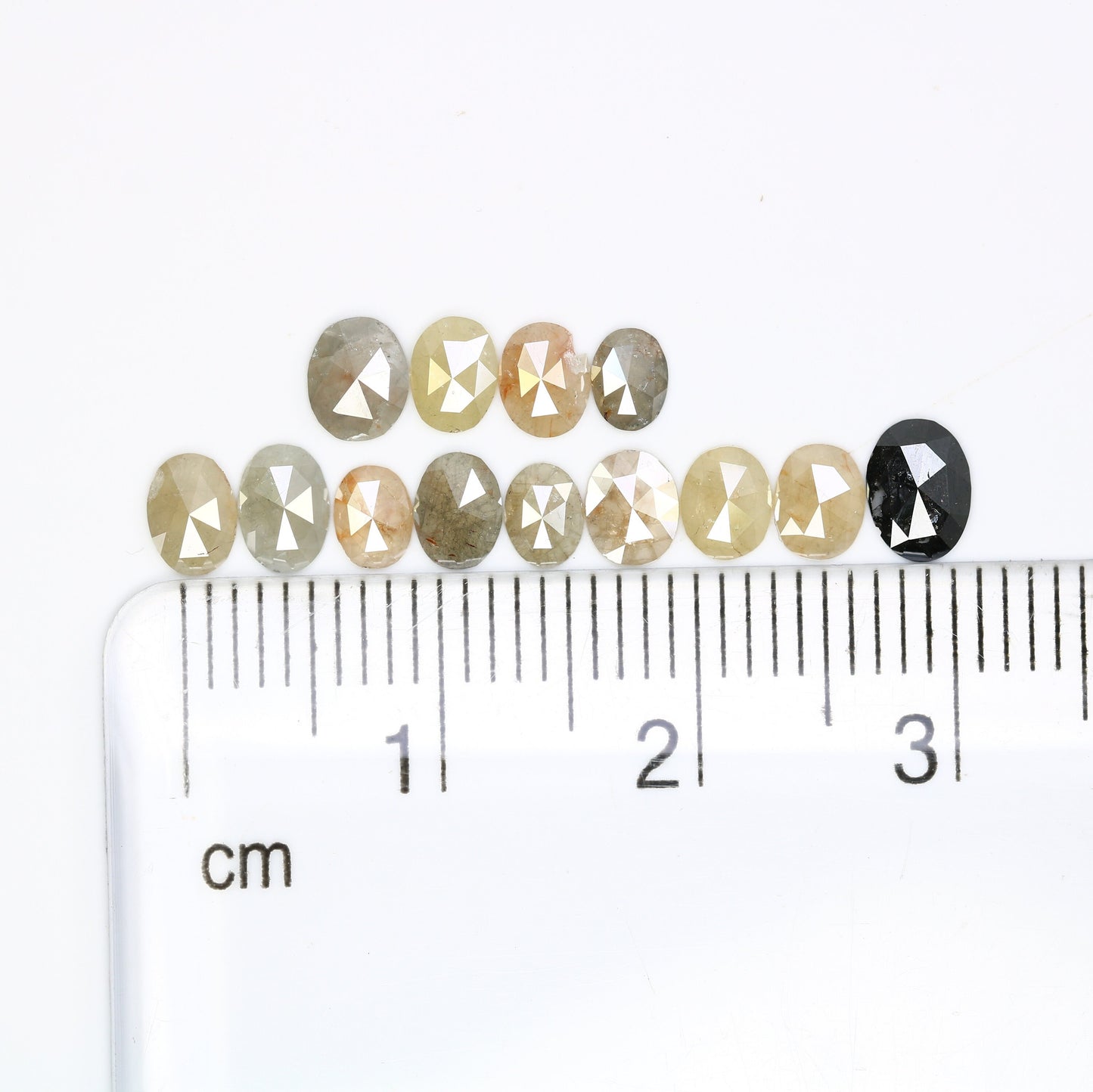 Rose Cut Loose Oval Shape Diamonds in Mixed Colors | Gold Ring Gemstones | Unique Jewelry for Engagement