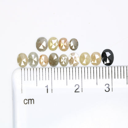 Rose Cut Loose Oval Shape Diamonds in Mixed Colors | Gold Ring Gemstones | Unique Jewelry for Engagement