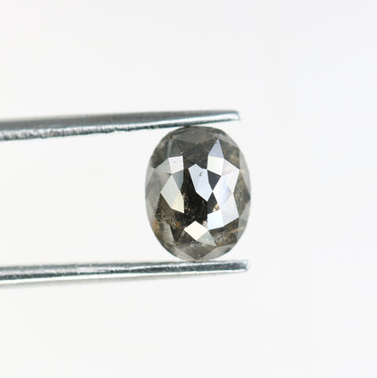 1.23 CT Oval Shaped Salt and Pepper Diamond | Elegant Gold Ring | Unique Engagement Jewelry | Artisan Design