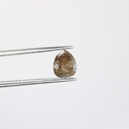 0.96 CT Rose Cut Pear Shape Salt and Pepper Diamond | Unique Gold Ring | Natural Diamond Jewelry