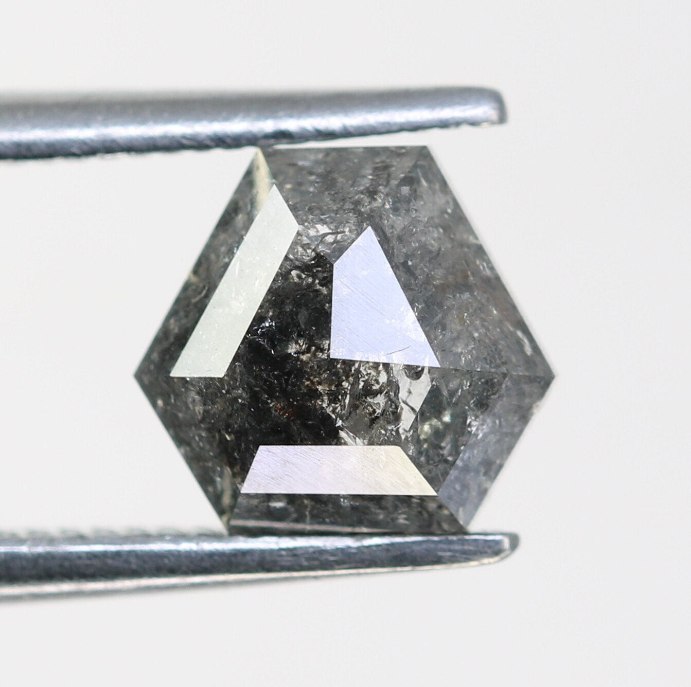 1.CT Salt and Pepper Natural Loose Diamond, Geometric Cut For handmade necklace pendant, diamond bracelet Wedding & Engagement Gold Ring
