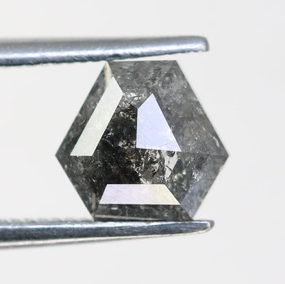 1.CT Salt and Pepper Natural Loose Diamond, Geometric Cut For handmade necklace pendant, diamond bracelet Wedding & Engagement Gold Ring