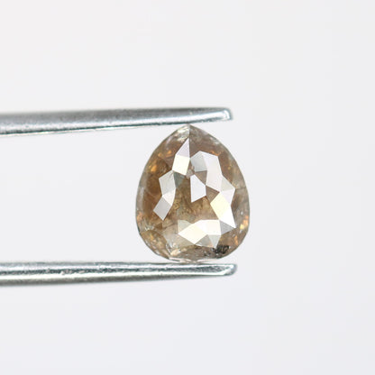 0.96 CT Rose Cut Pear Shape Salt and Pepper Diamond | Unique Gold Ring | Natural Diamond Jewelry