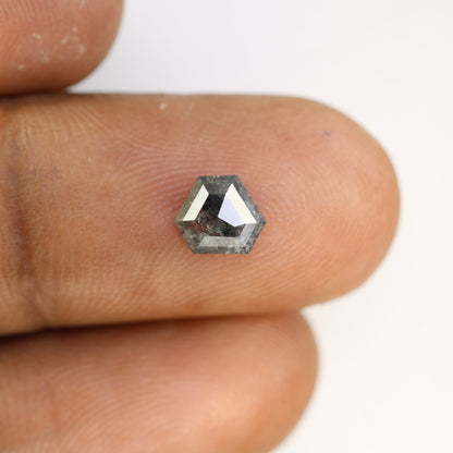 1.CT Salt and Pepper Natural Loose Diamond, Geometric Cut For handmade necklace pendant, diamond bracelet Wedding & Engagement Gold Ring