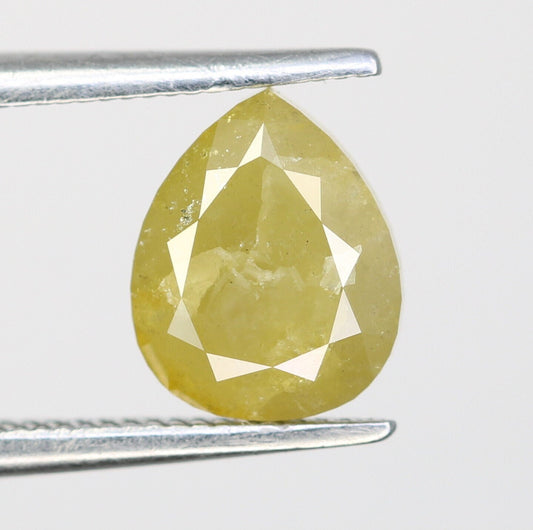 1.74 CT Pear Cut Loose Rustice Green Diamond For Halo Diamond RingFor Gold Ring Diamonds