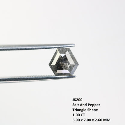 1.CT Salt and Pepper Natural Loose Diamond, Geometric Cut For handmade necklace pendant, diamond bracelet Wedding & Engagement Gold Ring