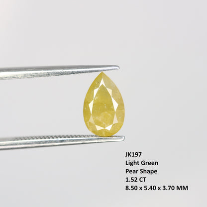 1.52 CT Pear Shape Light Green Diamond For Engagement RingFor Gold Ring Diamonds