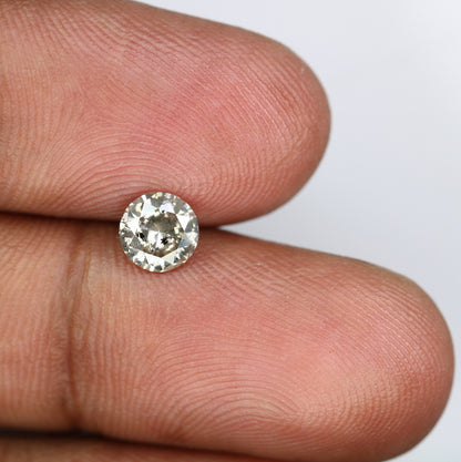0.82 CT 6 mm Round Salt and Pepper Diamond for Gold Ring Settings
