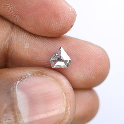 0.80 CT Salt and Pepper Natural Loose Diamond, Pentagon Cut For handmade necklace pendant, Fancy Diamond for Engagement Ring Anniversary