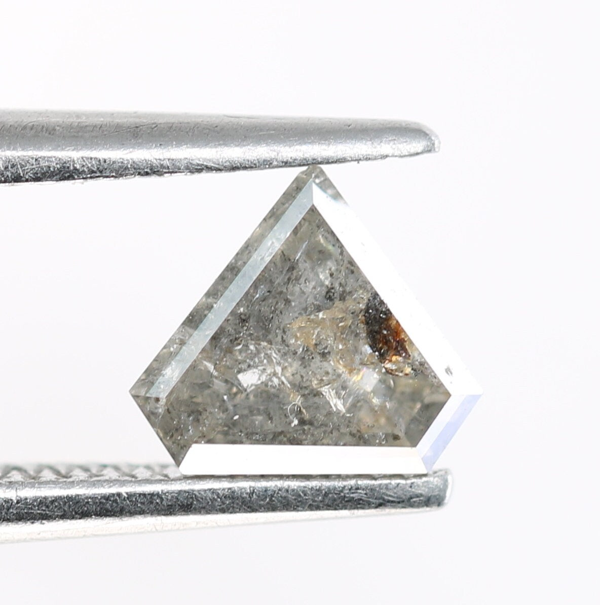 0.44 CT Triangle Cut Salt and Pepper Diamond For handmade necklace pendant Black/Grey crystal Diamond for Engagement Ring Gift for Her