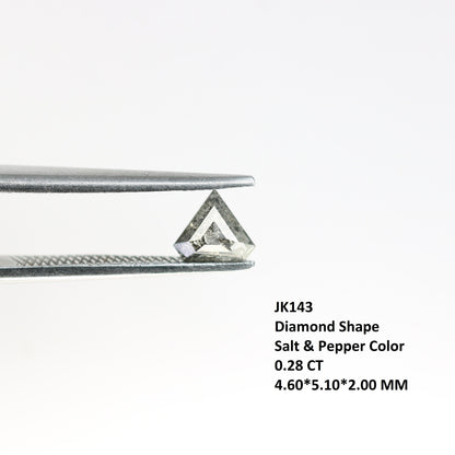 0.28 CT Natural Salt and Pepper Triangle Diamond  For handmade necklace pendant Black crystal Diamond For engagement ring wedding gift