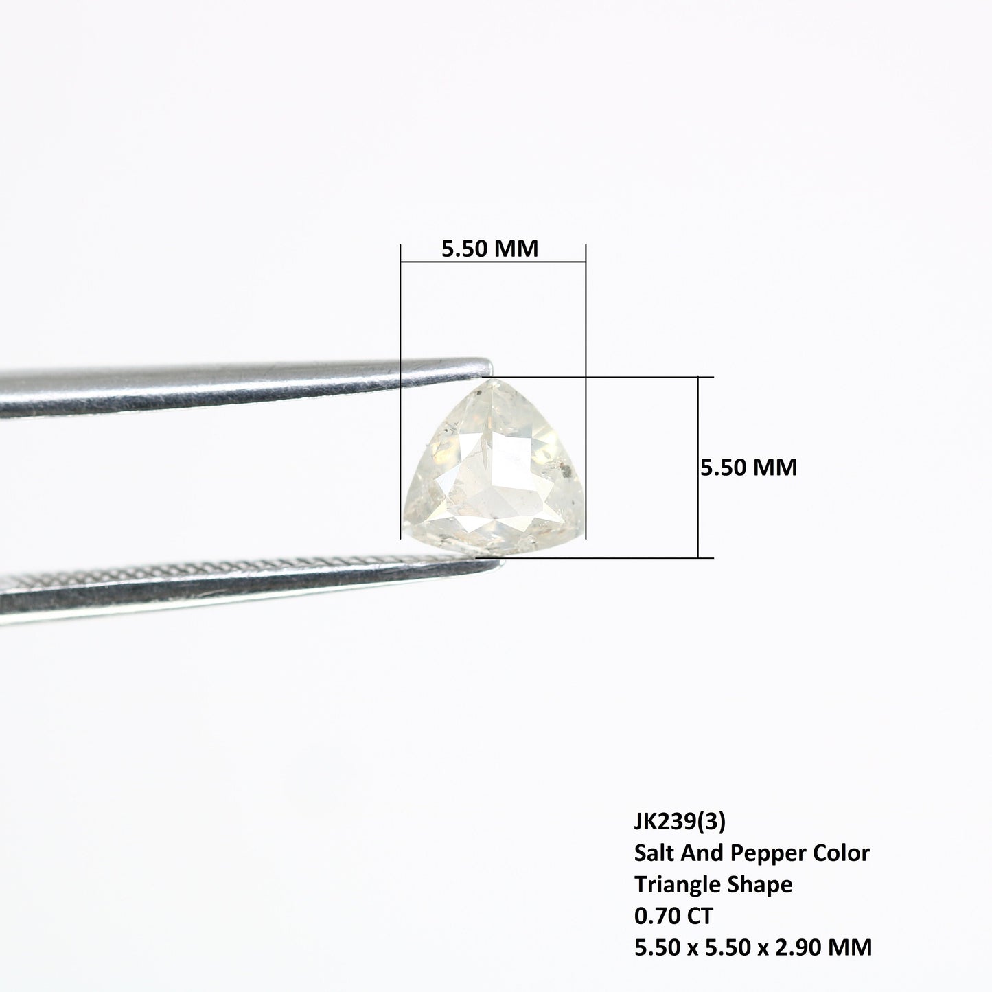 Salt and Pepper Triangle Cut Diamond, Natural Loose Unique Diamonds, For bracelet & pendant necklace, handmade Victorian jewelry women gift