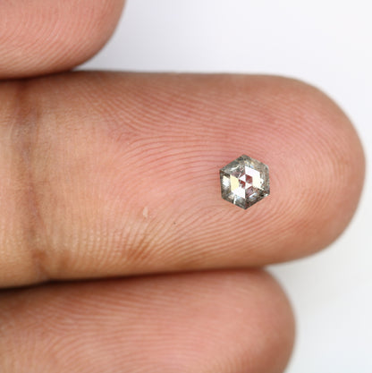 0.42 CT Hexagon Loose Salt and Pepper Diamond - Natural Hexagon Diamond - Salt and Pepper Ring - Gift for Wifey - Gift for mother - Jewlery