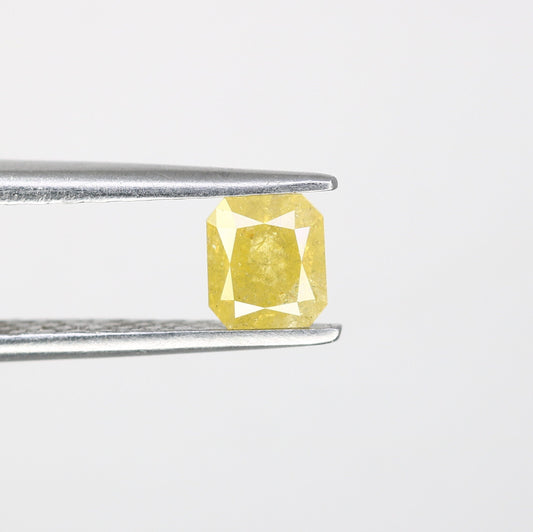 0.53 CT Fancy Yellow Salt and Pepper Emerald Shape Diamond - Natural Loose Emerald Cut Diamond - Perfect for Emerald Engagement Ring