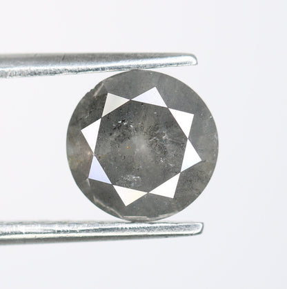 1.73 CT Gray Round Brilliant Cut Rustic Diamond for Engagement Rings | Wedding Jewelry | Ideal Gift for Wife or Mother |Perfect Wedding Gift