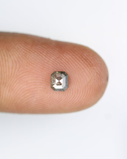 0.45 CT Salt & Pepper Emerald Shape Diamond - Natural Loose Emerald Cut - Labor Day Sale