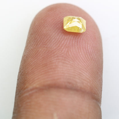 0.53 CT Fancy Yellow Salt and Pepper Emerald Shape Diamond - Natural Loose Emerald Cut Diamond - Perfect for Emerald Engagement Ring