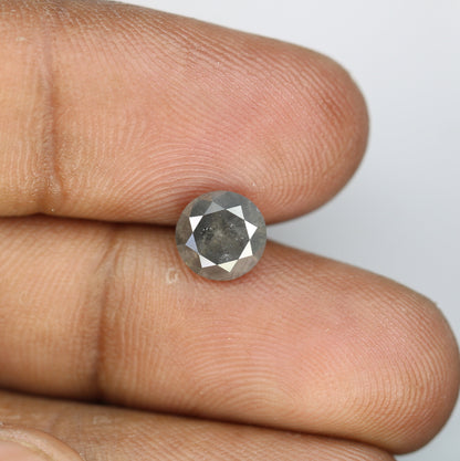 1.73 CT Gray Round Brilliant Cut Rustic Diamond for Engagement Rings | Wedding Jewelry | Ideal Gift for Wife or Mother |Perfect Wedding Gift